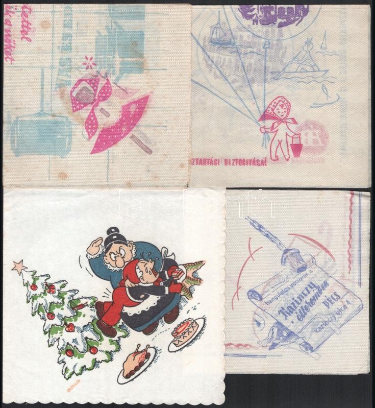 Kis reklámszalvéta tétel, 4 db (ÁB, Vas- és Edénybolt)