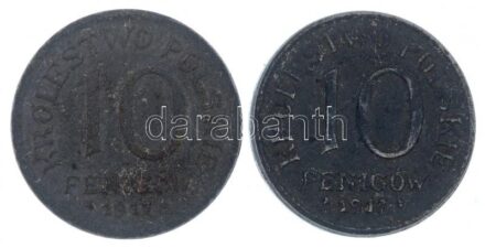 Lengyelország / Német megszállás 1917FF 10f Fe (2x) T:2 Poland / German Occupation 1917FF 10 Fenigow Fe (2x) C:XF Krause Y#6