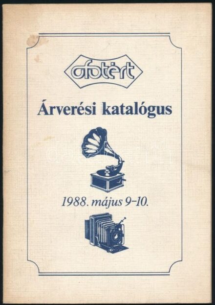 1988 Ofotért árverési katalógus, 1988. máj. 9-10., 42+2 p., kissé foltos papírkötés