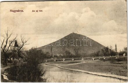 1914 Nagysáros, Velky Saris; Új híd. Bányász István kiadása, Divald Károly fia / new bridge (EK)