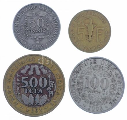 Nyugat-Afrikai Államok 1983-2003. 5Fr-500Fr (4xklf) T:2-3 West African States 1983-2003. 5 Francs - 500 Francs (4xdiff) C:XF-F