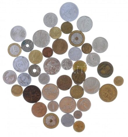 Franciaország 1908-1996. 45db-os érmetétel, közte több forgalmi emlékérme T:vegyes France 1908-1996. 45pcs coin lot, within several circulating commemorative coins C:mixed