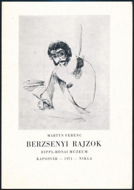 1971 Martyn Ferenc: Berzsenyi rajzok, Kaposvár, Rippl-Rónai Múzeum, kiállítási prospektus, 8 p.