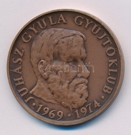 Lapis András (1942-) 1974 'MÉE Szegedi csoport - Juhász Gyula Gyűjtőklub 1969-1974' Br emlékérem (42,5mm) T:1