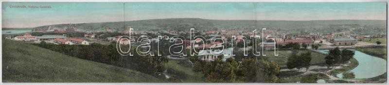 1908 Cernavoda, Cerna Voda; Vederea generala / 3-tiled folding panoramacard