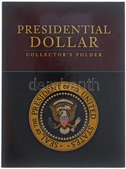 Amerikai Egyesült Államok 2007-2014. 1$ Mn-sárgaréz 'Presidential Dollar Coin Program' érméi (52x), 'D' és 'P' verdejelek 'PRESIDENTIAL DOLLARS - COLLECTOR'S FOLDER' előnyomott berakóban T:1,1- USA 2007-2014. 1 Dollar Mn-Brass