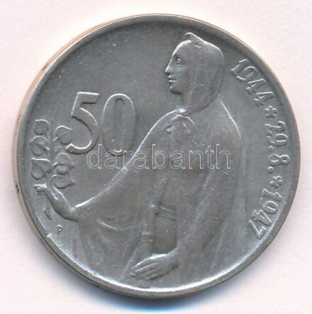 Csehszlovákia 1947. 50K Ag 'Szlovák felkelés' T:2 Czechoslovakia 1947. 50 Korun Ag 'Slovak uprising' C:XF Krause KM#24