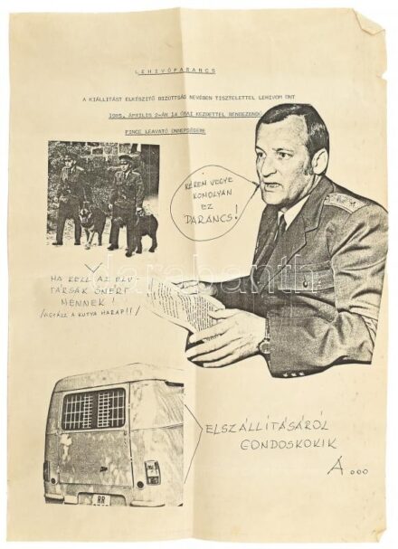 1985 Lehívóparancs. Szamizdat kiállítási plakát 30x42 cm