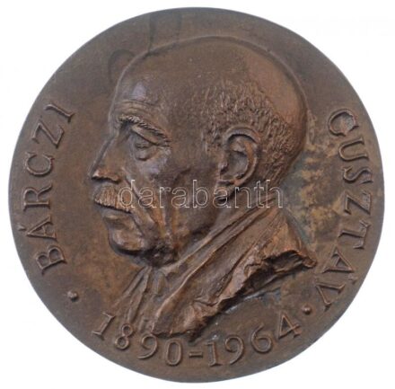 Trischler Ferenc (1945- ) DN 'Bárczi Gusztáv 1890-1964' egyoldalas, öntött bronz plakett (93mm) T:1-