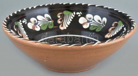 Sárospataki tál, kopott, jelzett, d: 27 cm