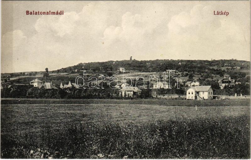 Balatonalmádi, látkép, nyaralók, villák. Özv. Pethe Viktorné kiadása