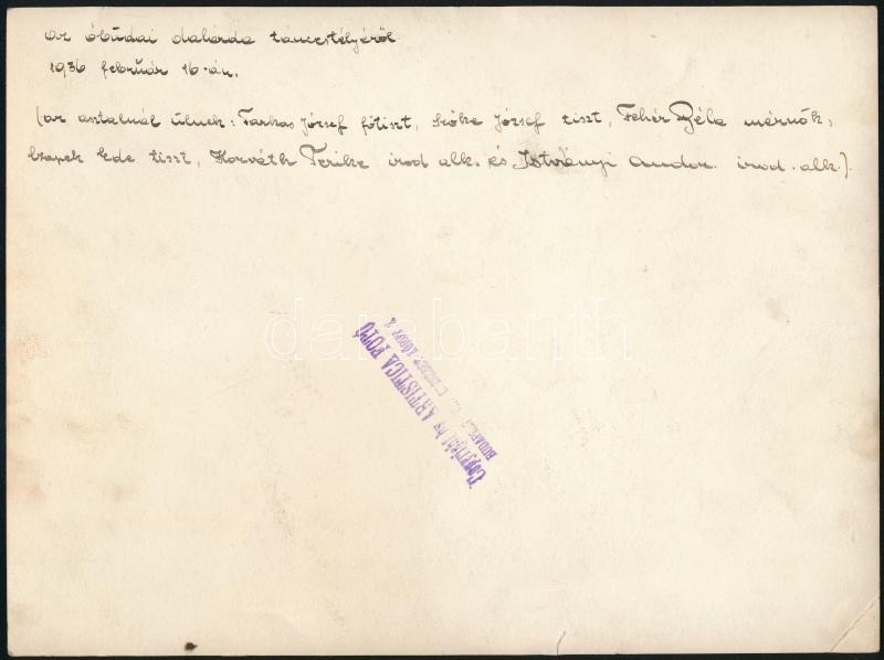 1936 Az óbudai dalárda táncestélye. Feliratozott fotó kis saroktöréssel 23x17 cm - Image 2