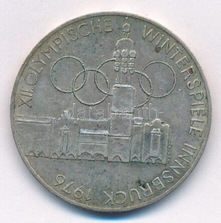 Ausztria 1976. 100Sch Ag 'Téli Olimpia Innsbruck' T:2 patina Austria 1976. 100 Schilling 'Winter Olympics Innsbruck / Building and Olympic logo' C:XF patina Krause KM#2927