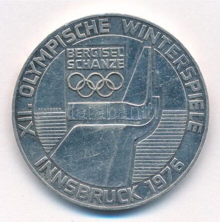 Ausztria 1976. 100Sch Ag 'Innsbruck - XII. téli olimpia / Lesikló sánc' T:2 patina Austria 1976. 100 Schilling Ag 'Winter Olympics Innsbruck / Ski take-off ramp' C:XF patina Krause KM#2929