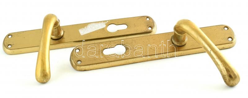 2db Olasz réz kilincs, jelzett, kopott, 25x13 cm