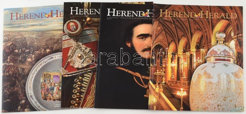 cca 1999-2003 17 db porcelánnal kapcsolatos kiadvány: Herend Herald, a Herendi Porcelánmanufaktúra magazinja 15 száma, magyar és angol nyelvű + 2 db Hollóházi termékkatalógus (edényáruk, díszművek) - Image 2
