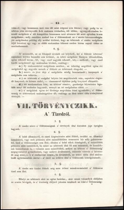 1847. évi erdélyi törvénycikkek. 'Mi Első Ferdinánd, Istennek kedvező kegyelméből ausztriai császár, Magyar- és Csehország e néven ötödik... Emlékezetül adjuk ezennel jelentvén mindeneknek, kiket illet: hogy minekutánna Mi azon - Image 3