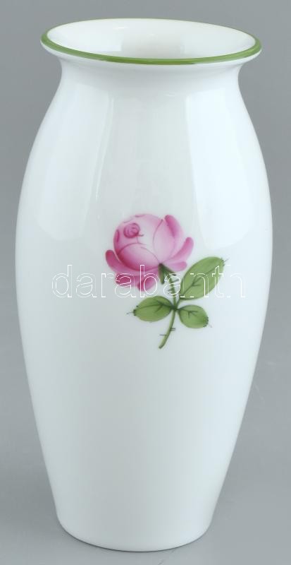 Augarten osztrák díszváza, eredeti dobozában, porcelán, jelzett, m: 15,5cm