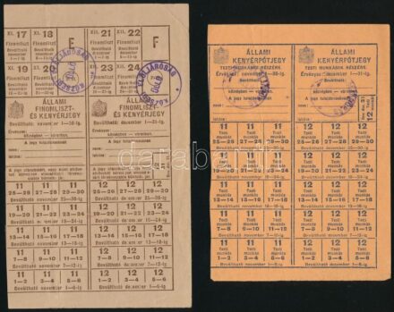 Állami finomliszt- és kenyérjegy, 2 ív