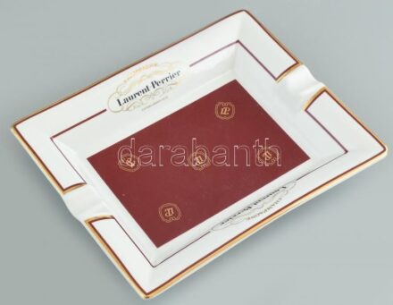 Laurent Perrier feliratú porcelán hamutál, kopott, jelzett, 16x20cm