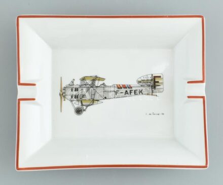 Air France feliratú porcelán hamutál, kopott, jelzett, 16x20cm