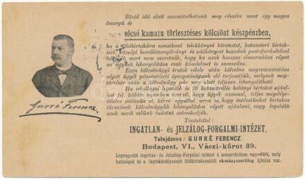 1898 Gurré Ferenc, az Ingatlan- és Jelzálog-Forgalmi-Intézet tulajdonosa (EB)