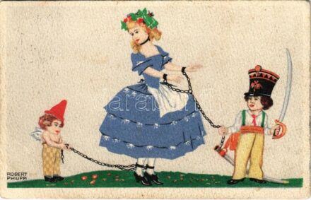 1917 Lady handcuffed by dwarves. B.K.W.I. 669-2. s: Robert Philippi (EK)