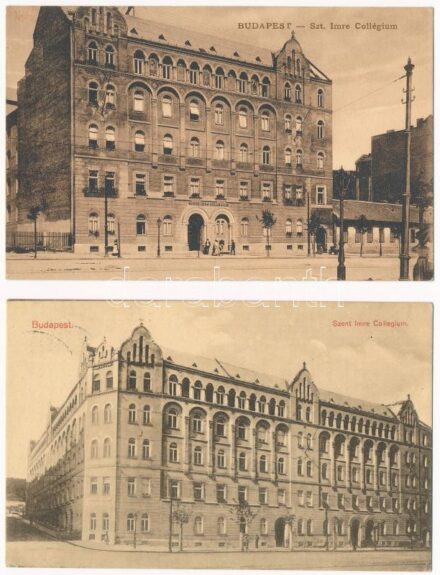 Budapest XI. Szent Imre Collegium kétütemben épült fel - 2 db régi képeslap / 2 pre-1945 postcards