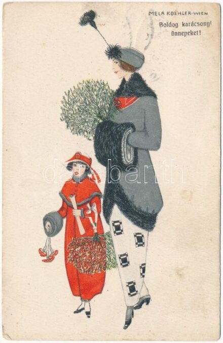 Boldog karácsonyi ünnepeket! / Christmas. B.K.W.I. 3142-4. s: Mela Koehler (EK)