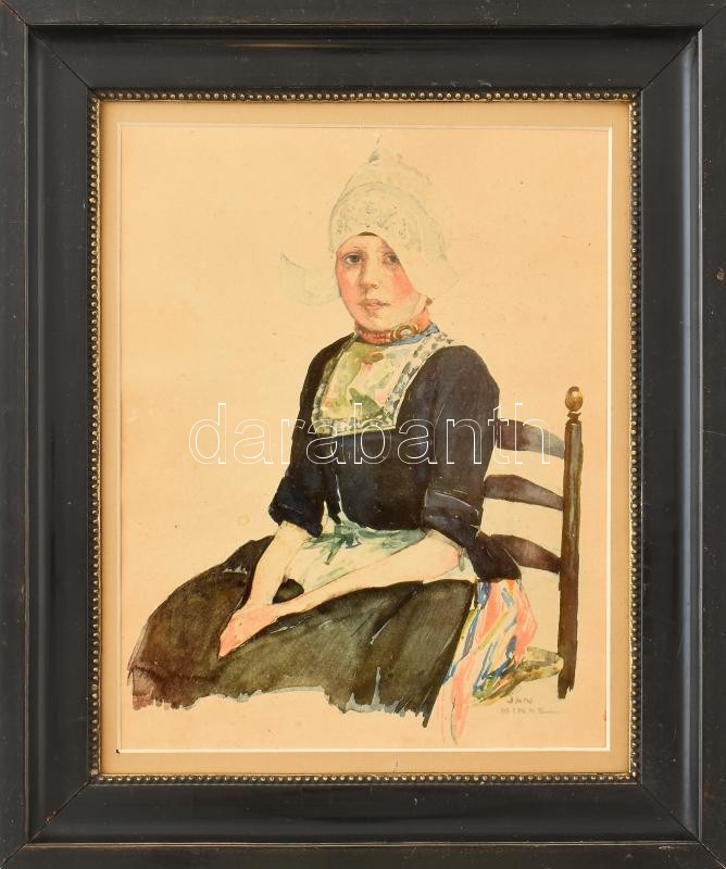 Jan Rinke nyomat, fakeretben. 31x24,5cm
