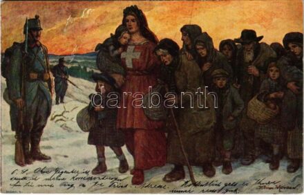 1915 Zu gunsten durch den Krieg in Not geratener Miteidgenossen / WWI Swiss military art postcard, support fund (EK)