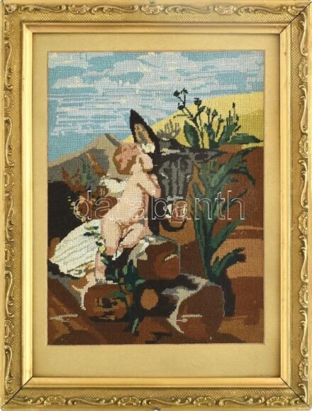 Faképkeret benne gobelin, 32x24cm