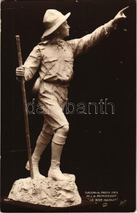 'Le Boy Scout' Salon de Paris 1913. M. L.G. Rémondot / French boy scout sculpture