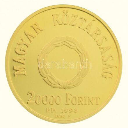 1998. 20.000Ft Au 'Az 1848-49. évi forradalom és szabadságharc 150. évfordulója / Batthyány Lajos' (7g/0.986) T:PP Hungary 1998. 20.000 Forint Au '150th Anniversary of the Hungarian Revolution of 1848-49 / Lajos Batthyány' (7g/0.986)