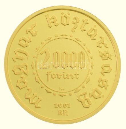 2001. 20.000Ft Au 'Ezeréves a magyar pénzverés' 6,99g/0.986) T:PP Hungary 2001. 20.000 Forint Au '1000th Anniversary of the Hungarian coinage' (6,99g/0.986) C:PP Adamo EM171