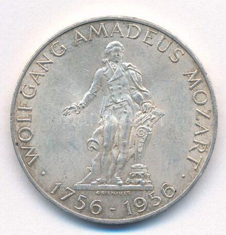 Ausztria 1956. 25Sch Ag 'Mozart' T:2 Austria 1956. 25 Schilling Ag 'Mozart' C:XF Krause KM#2881