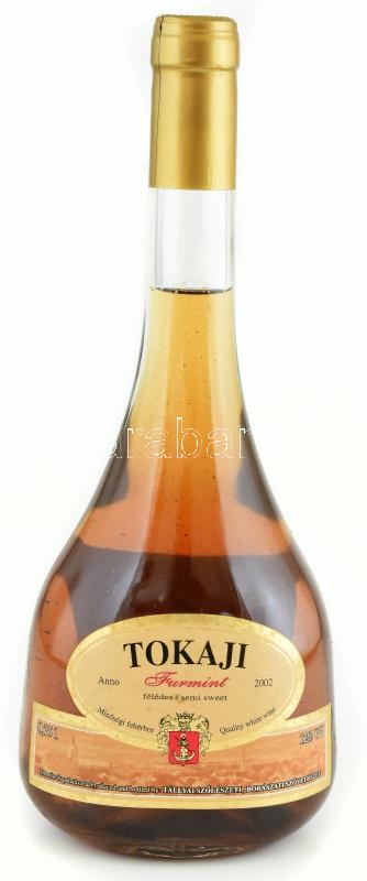Tokaji furmint félédes minőségi fehérbor. Tállya. Bontatlan palack fehérbor.