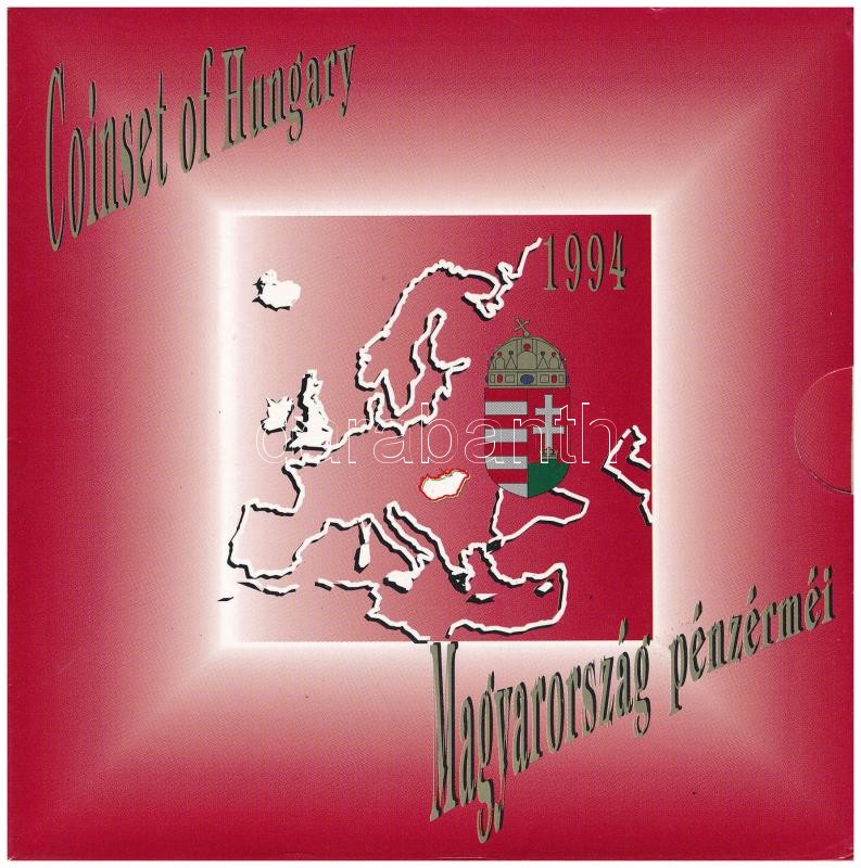 1994. 10f-200Ft (11xklf) forgalmi sor dísztokban, közte 1994. 200Ft Ag 'Deák', 'Magyarország pénzérméi' sorozat. A tokon a ragasztás részben elengedett. T:BU kis patina Adamo FO27.2