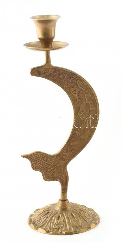 Réz gyertyatartó, m: 28 cm