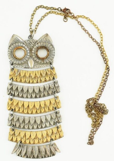 Baglyos bizsu nyaklánc, elszíneződéssel