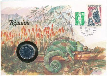 Franciaország / Réunion 1988. 1Fr felbélyegzett borítékban, bélyegzéssel, német nyelvű leírással T:1 France / Réunion 1988. 1 Franc in envelope with stamp and cancellation, with German description C:UNC