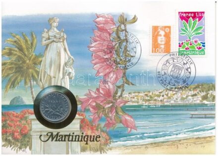 Franciaország / Martinique 1960. 1Fr felbélyegzett borítékban, bélyegzéssel, német nyelvű leírással T:2- France / Martinique 1960. 1 Franc in envelope with stamp and cancellation, with German description C:VF