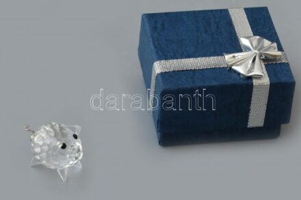 Swarovski üveg malac, kis kopásnyomokkal, h: 3 cm