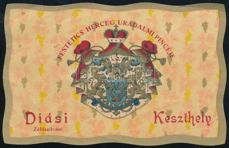 Diási Zöldszilváni Keszthely - Festetics Herceg Uradalmi Pincéje címke
