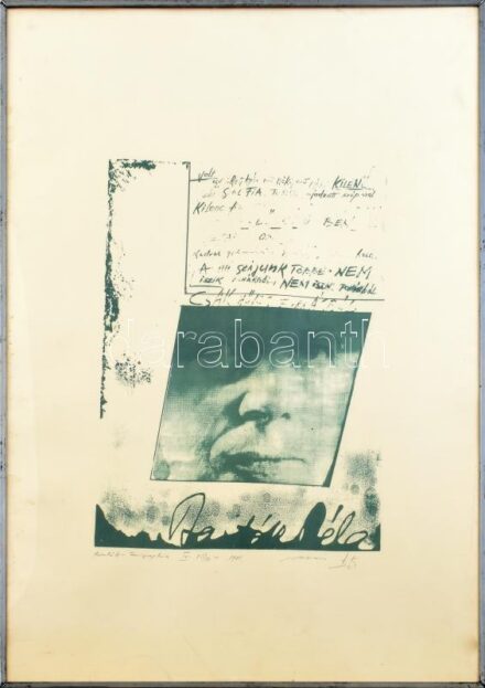 Olvashatatlan jelzéssel: Bartók Béla. Serigraphia, papír. Jelzett. Keretben 67x48 cm