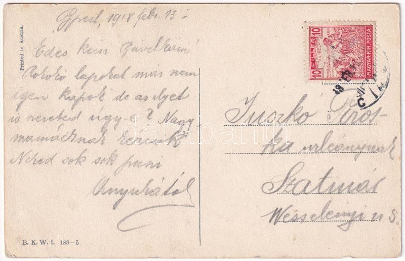 1918 Fashion lady. B.K.W.I 188-5. s: Mela Koehler - Image 2