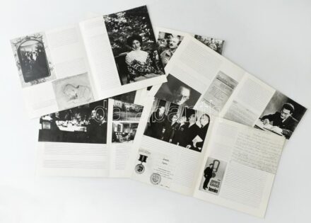 cca 1970-1980 Képes összeállítás a szocializmus idejéből, benne politikusok (Lukács György, a Tanácsköztársaság népbiztosa, Kádár János, stb.), fekete-fehér fotók lapokra ragasztva, 10 p.