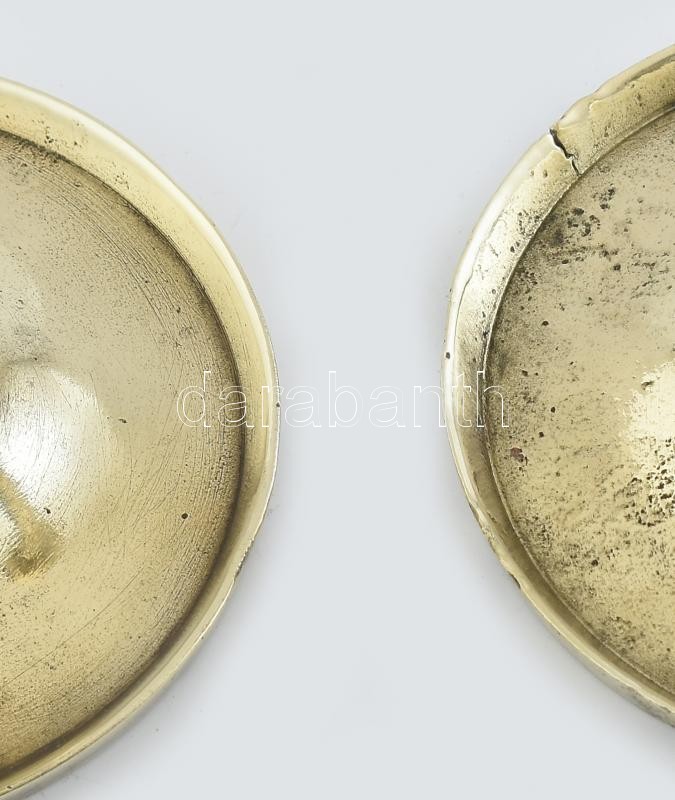Biedermeier gyertyatartópár, bronz, kopott, horpadásokkal, apró repedések m:14cm - Image 2