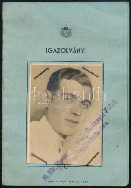 1938 Fényképes motoros csónak vezetői igazolvány, Haas László üzemevetező részére, kikötőhely: Danubius csónakház (Margitsziget), 12,5x9 cm