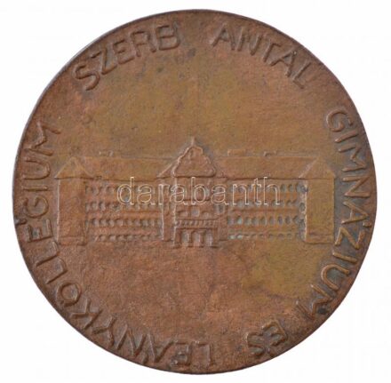 Homonnay Jenő (1883-?) DN 'Szerb Antal Gimnázium és Leánygimnázium' kétoldalas Br emlékérem (76mm) T:2